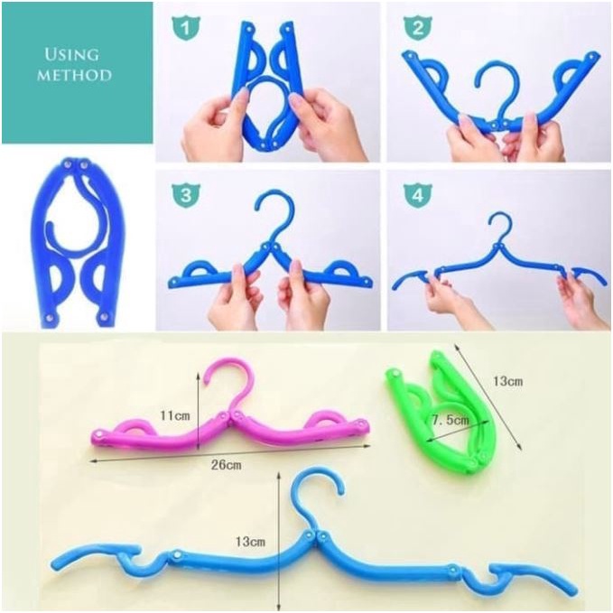 (SKR) Hanger Baju Lipat Lipat Portable Gantungan Baju Kaos Kaki Lipet Portable Traveling Tebal Murah Jemuran Foldable Cocok untuk Travelling