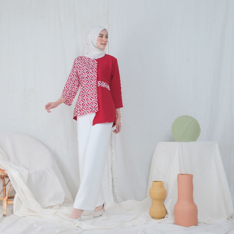 Atasan Batik Wanita Kerja Jumbo Dolby Dolbi Dobby Doby Modern dan Terbaru 2020-G