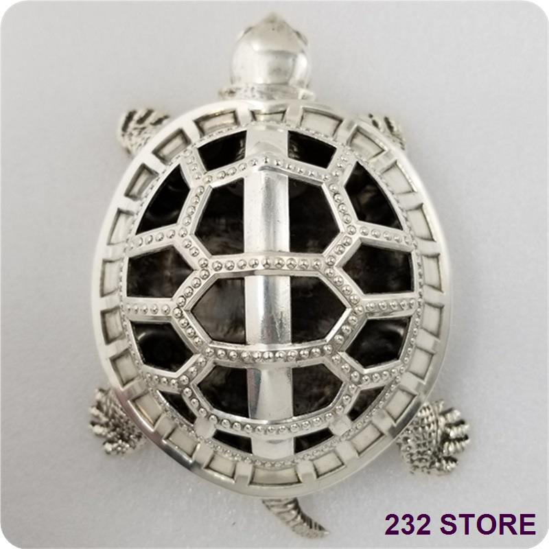 Antik Koleksi Berlapis Perak Turtle Dupa Burner Piring Portabel Dupa Pembakar Dupa Piring Plug-in Or