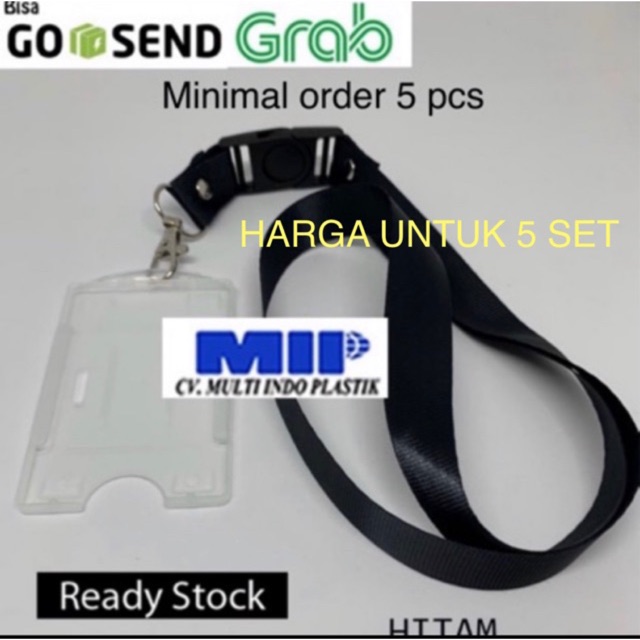 Tali gantungan id card hitam/tali nametag hitam/casing id card/tali lanyard 2 cm/tali id card murah