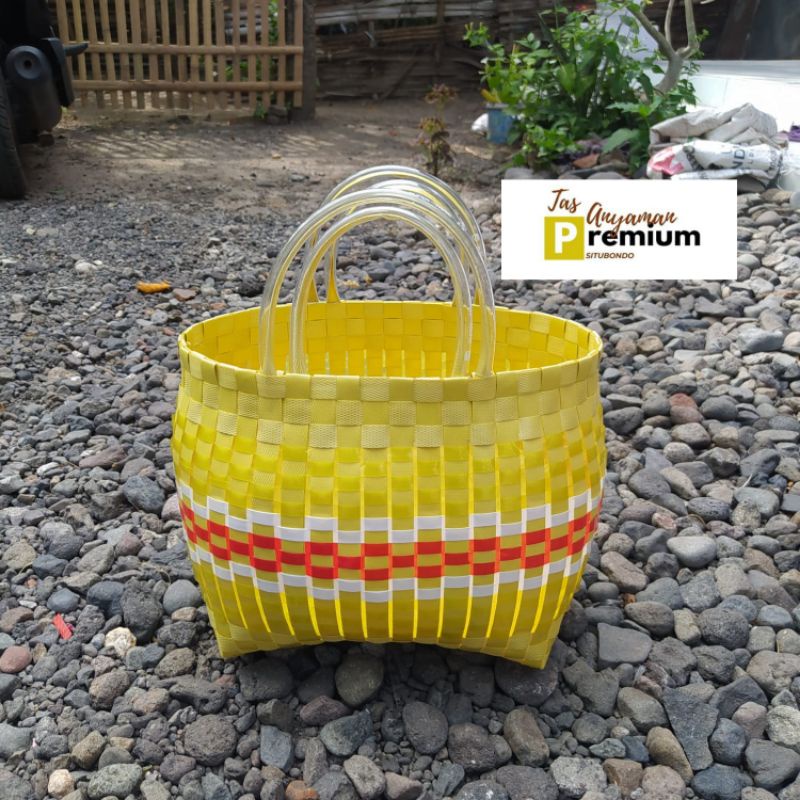 (Uk 4 Horiz) Tas Belanja/ Tas Souvenir/ Tas Anyaman Premium Situbondo uk Tanggung