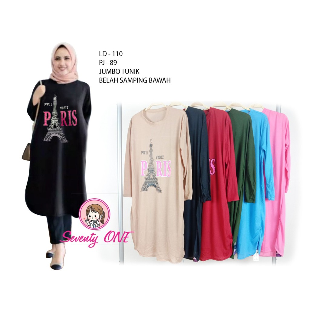 seventy one tunik  jumbo leher rib bisa COD