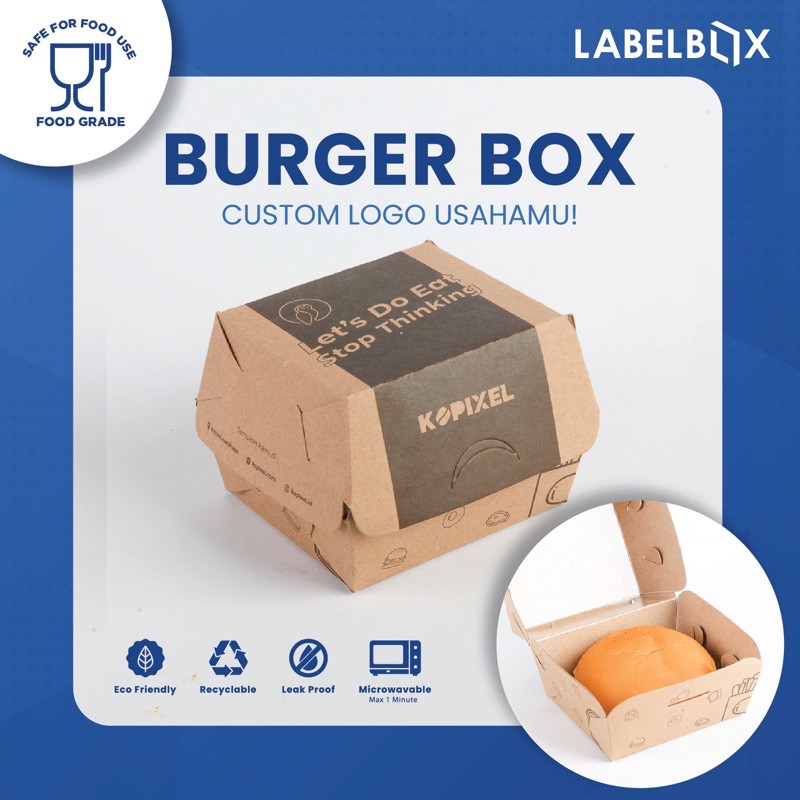 

Burger Box Eco-Friendly | Kemasan Takeaway Burger, Bites, dkk.