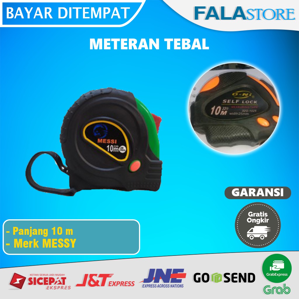 Meteran Gulung 10 Meter Roll Bulat Tanah Karet Tebal 10m Plat Besi