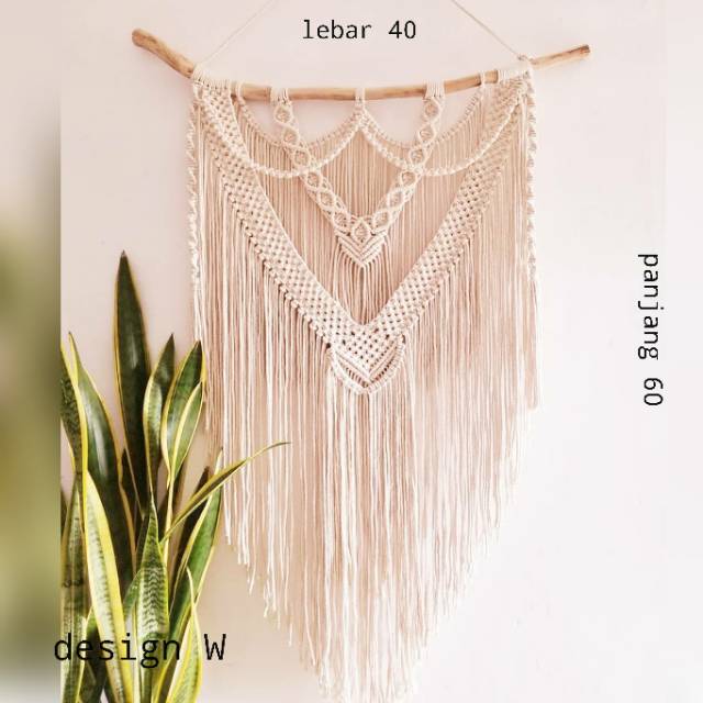 Macrame tali rajut hiasan dinding gantung frame