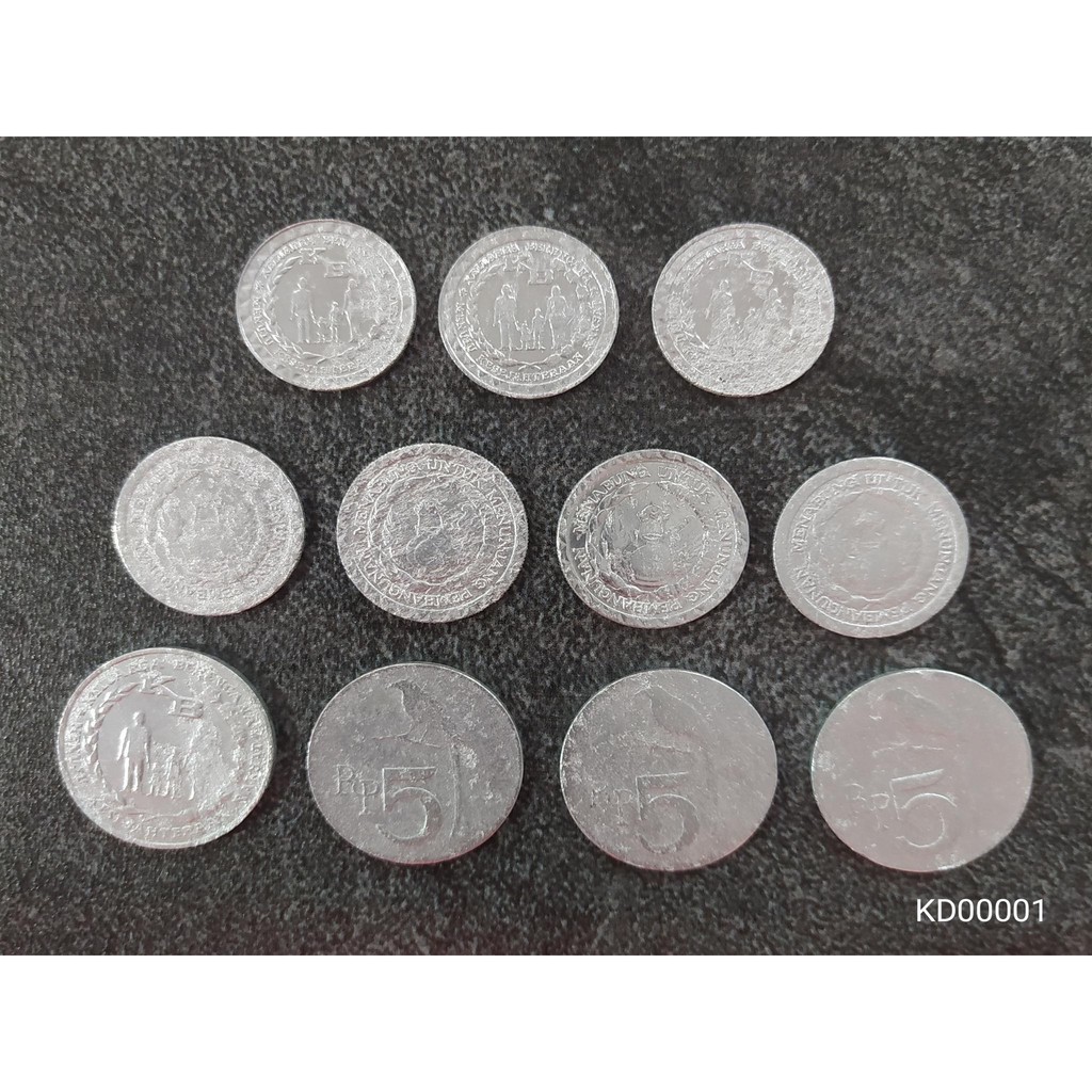 Uang Kuno Koin Rp 5 Dan Rp 10 Paket 11 Keping KD00001