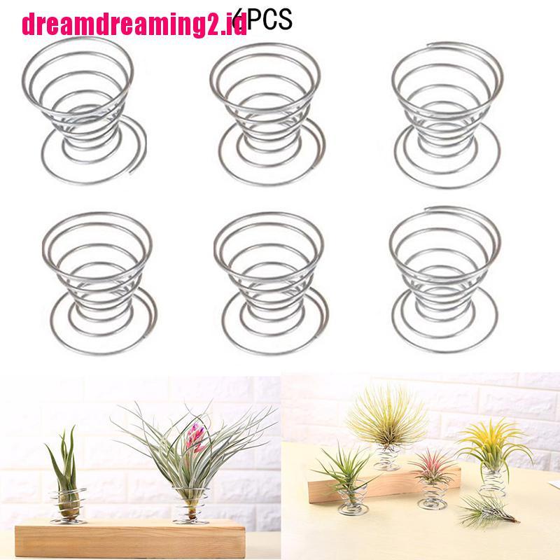 （✔✔❤6pcs Stand Holder Pot Bunga / Tanaman Tillandsia Bahan Stainless Steel