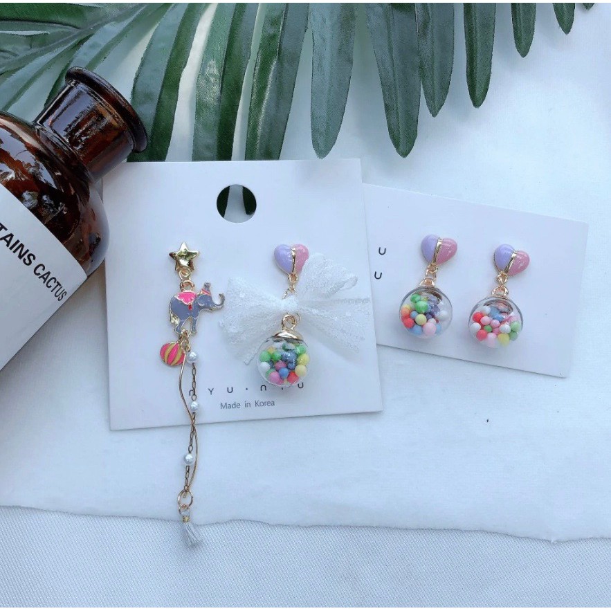 Anting Anting Love 3D Glass Ball Bubble Dangle Earrings (8)