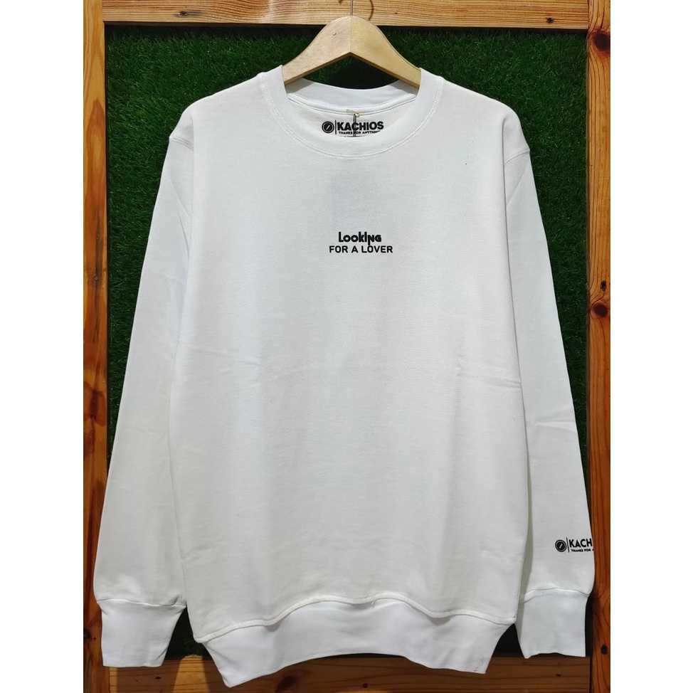 Sweater Pria Distro Crewneck Putih Sablon Suiter Cowok Cewek Jumbo Krunek Oversize Bigsize (BAYAR DITEMPAT) Kekinian