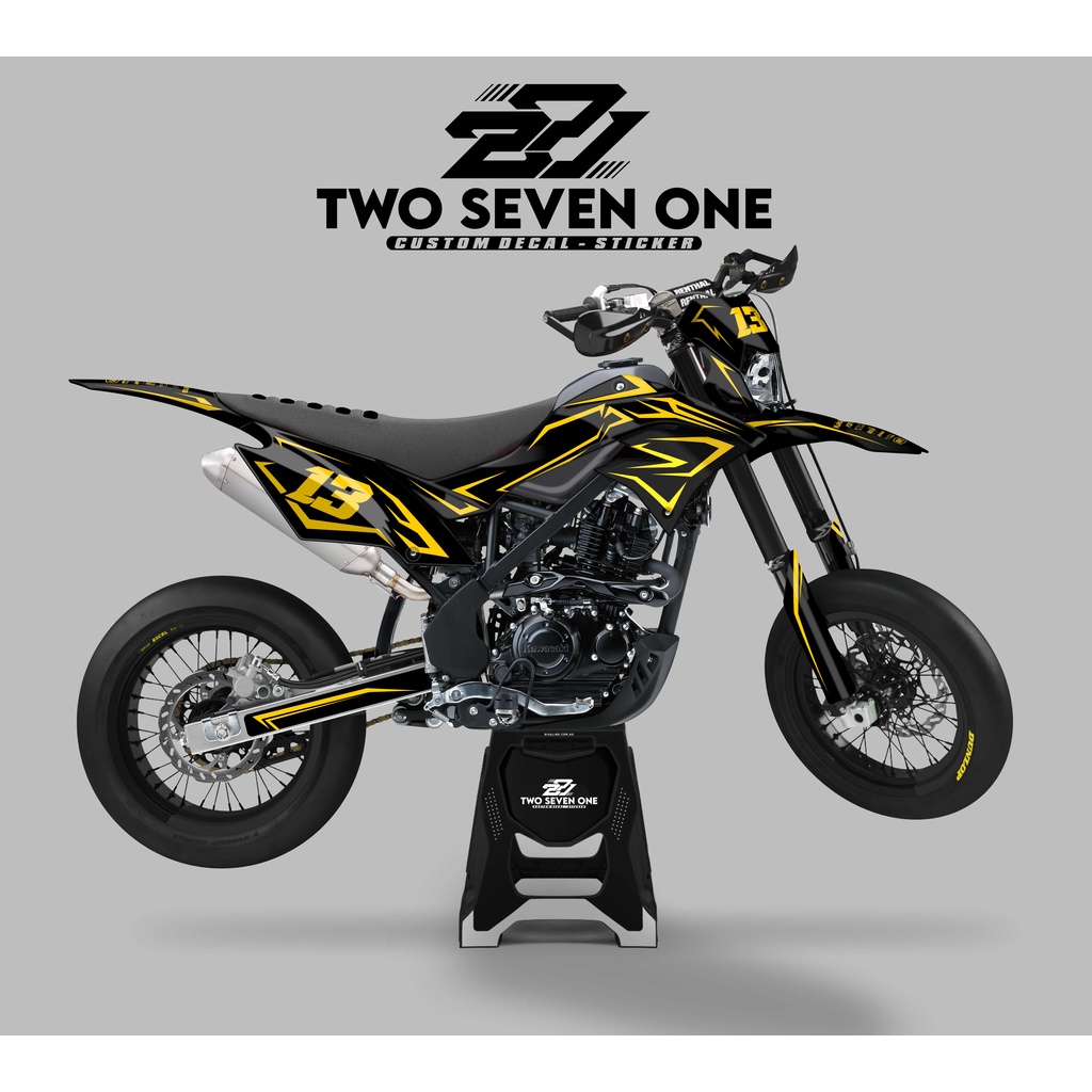 DECAL STICKER MOTOR DTRACKER VARIASI BLACK GOLD FULL BODY BEBAS DESAIN FULL CUSTOM