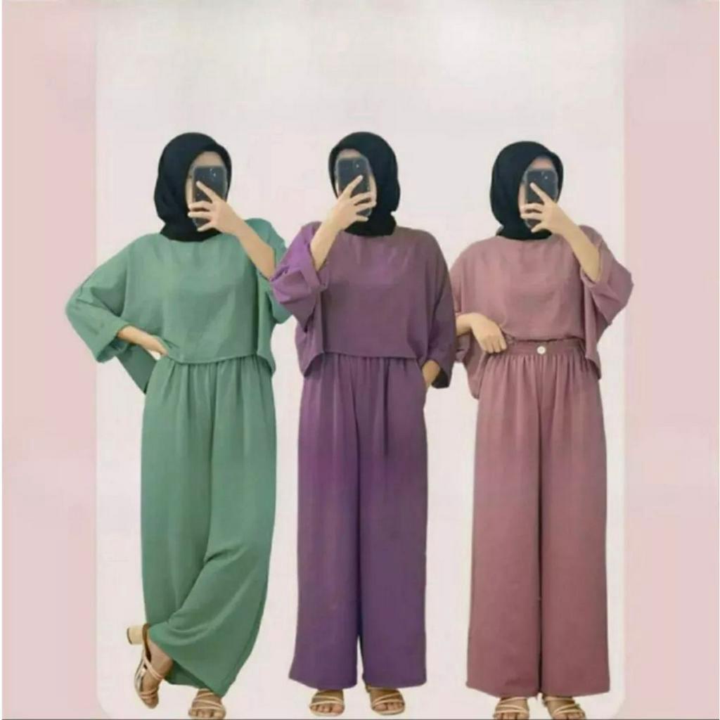 VIOLA ONESET SETELAN WANITA MUSLIMAH AIRFLOW CRINCKLE ONE SET PREMIUM