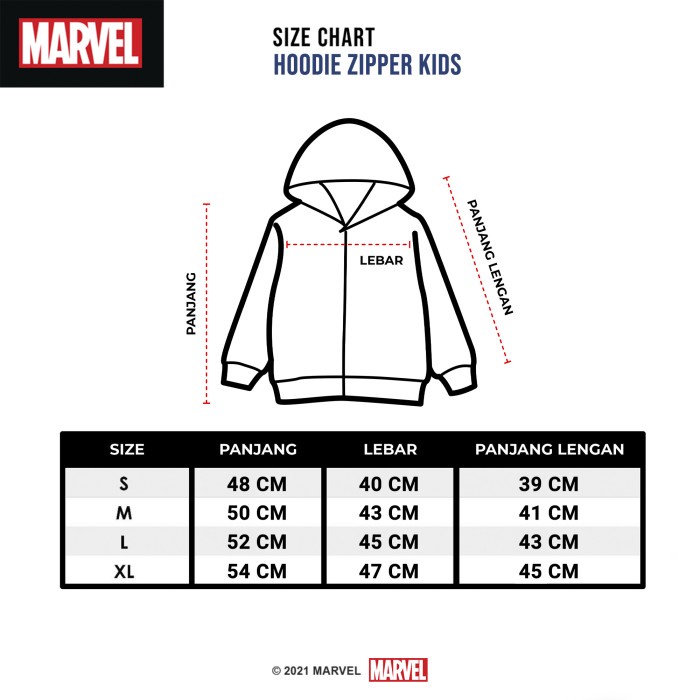 Marvel Kawaii Hoodie Zipper Kids / Jaket Anak MKW308