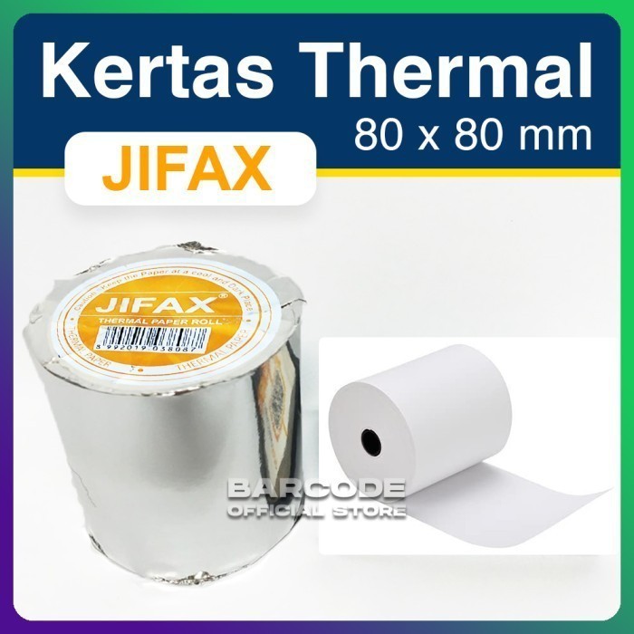 

JIFAX 80 X 80 / 80x80 MM Kertas Struk Termal Blue Thermal Biru