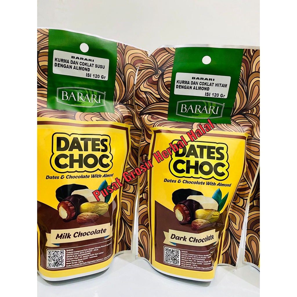 

Barari Date Choco Almond Plus Cokelat Kurma Mix Dengan Kacang Almond Kurma 120gr