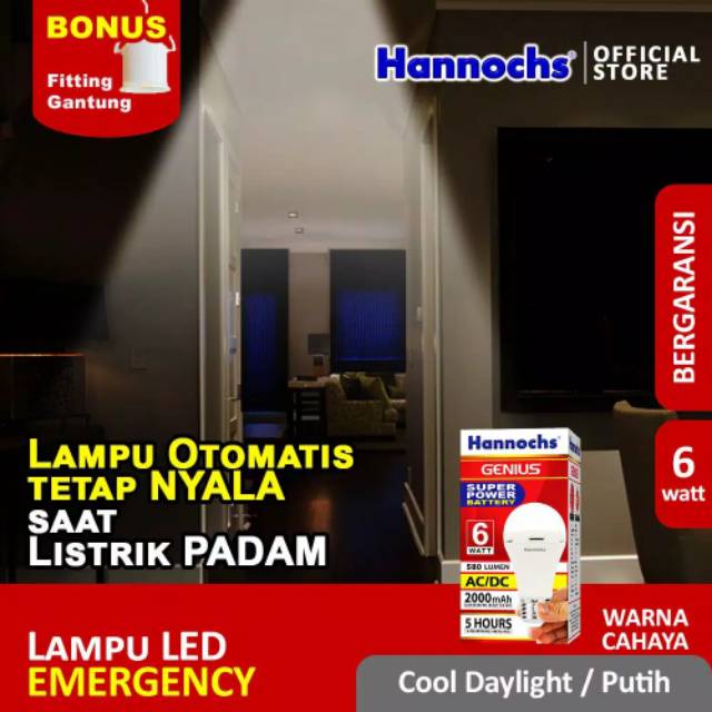 Lampu Led Hannochs Genius 6w AC/DC