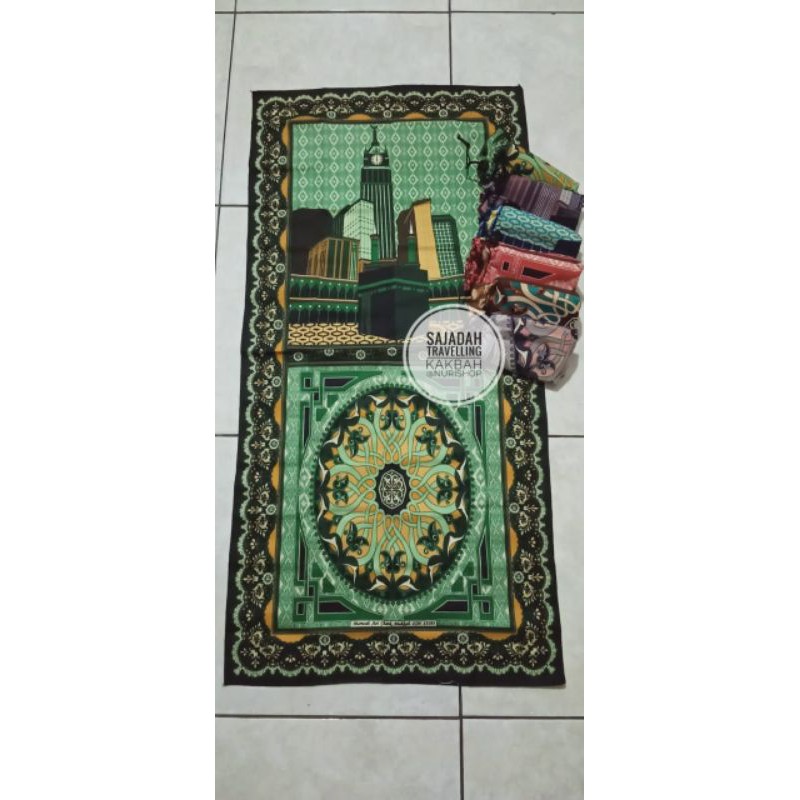 Sajadah Travel Kakbah Tas Kecil Serut Lipat Tipis Turki Travelling