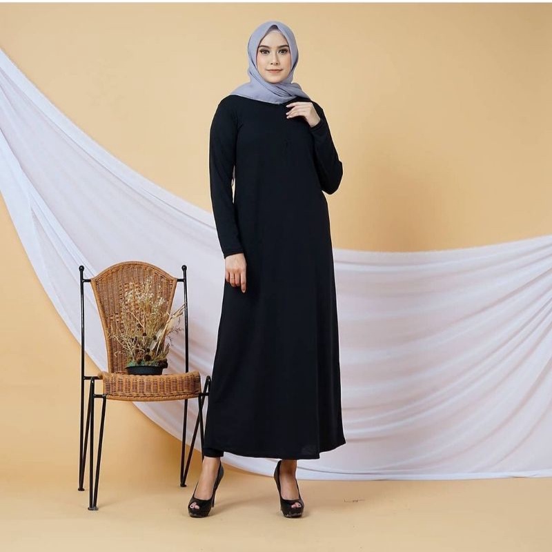 Baju Inner Manset Gamis Polos Tangan Panjang Wanita Bahan Spandek Rayon