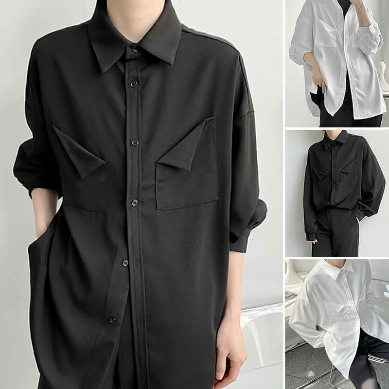 Men Oversize Shirt Korean Style Summer&Spring Shirt