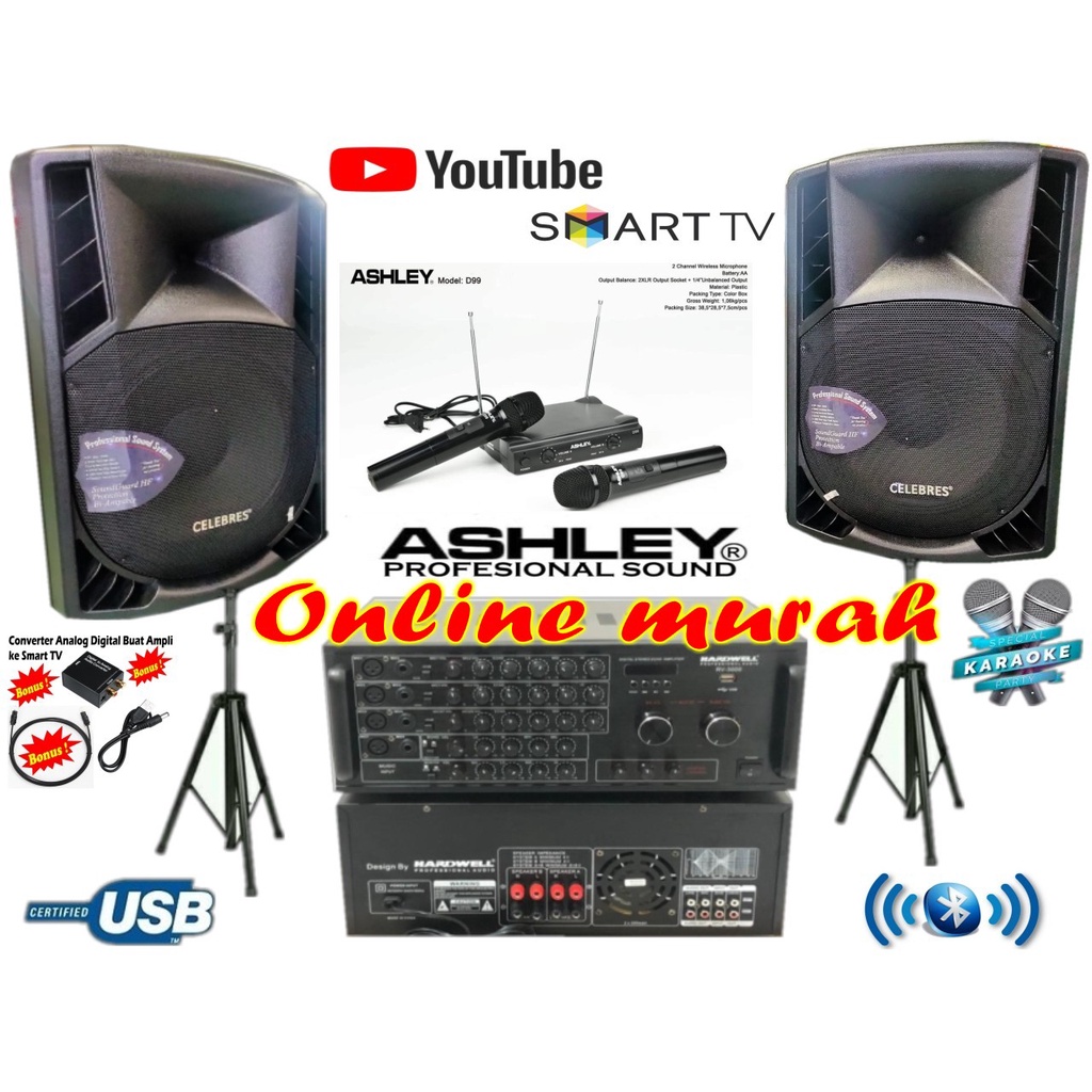 paket sound system 15 inch hardwell rv3000 celebress 15 inch original