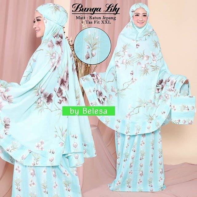 Mukena Bunga Lily Katun Jepang