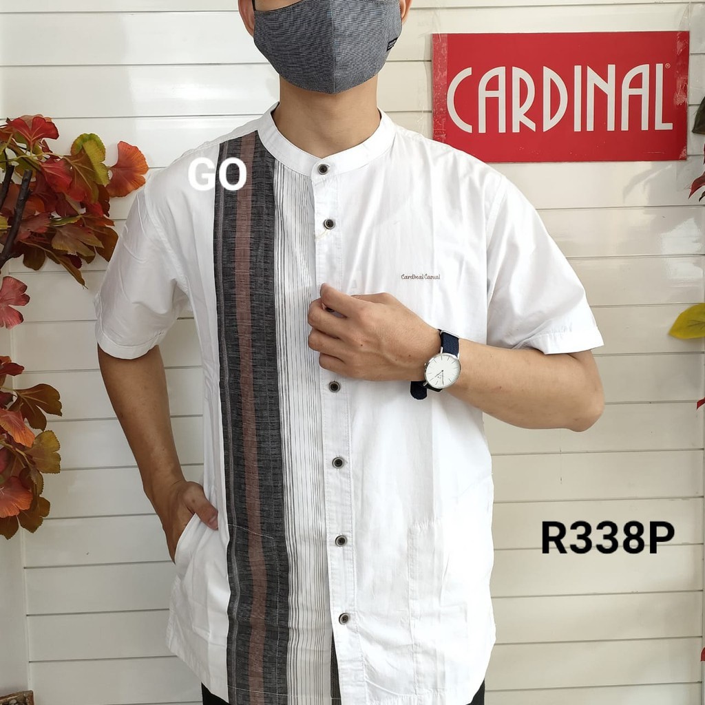 BB CARDINAL KEMEJA KOKO Taqwa Original Baju Muslim Pakaian Pria Salur Lengan Pendek