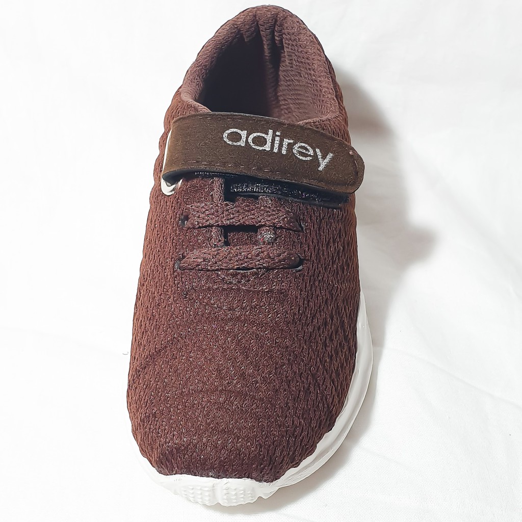 Sepatu Anak Kets Sneaker Adirey Sekolah TK SD Hitam Merah Coklat Lokal SKL10-Coklat