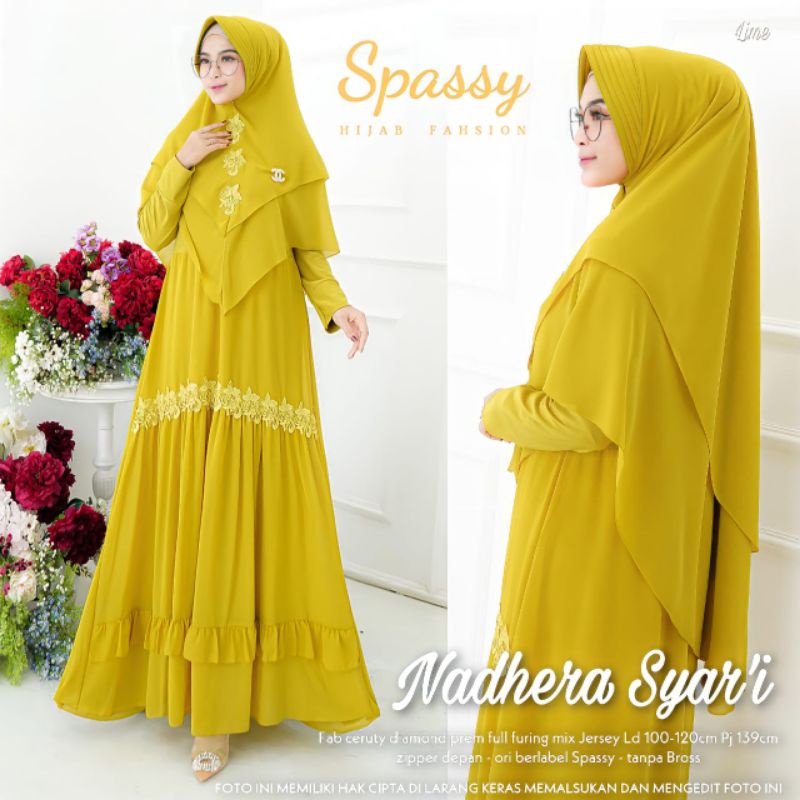 GAMIS NADHERA SYAR'I BY SPASSY ORI TERBARU SET HIJAB