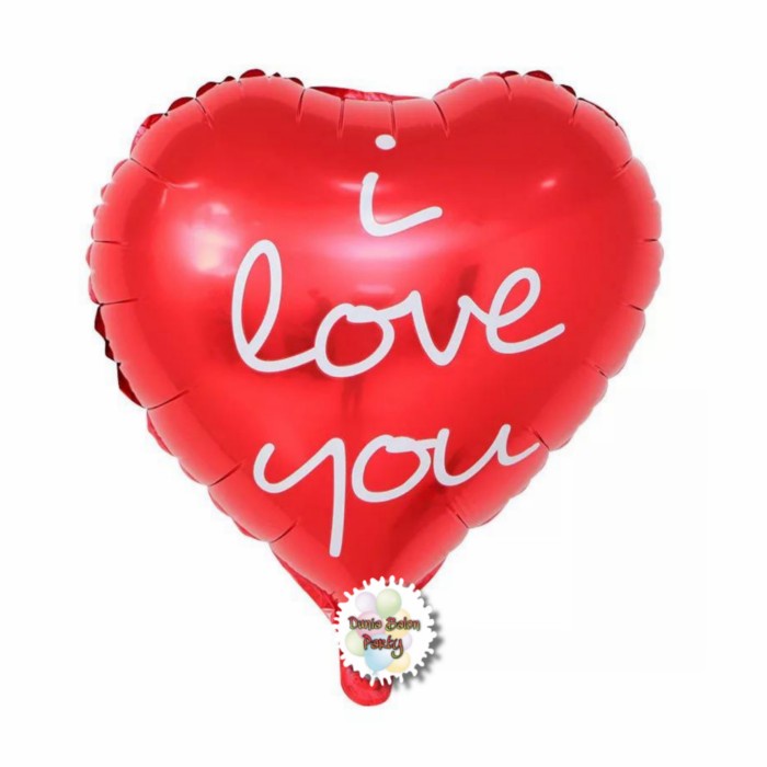 Balon Foil Love/ Balon Foil Love Tulisan I Love You Merah