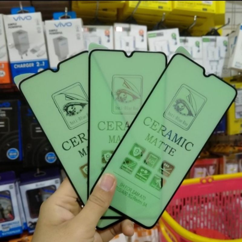 Matte Green Light Xiaomi Redmi Note 7 Note 7 Pro Note 8 Note 8 Pro Note 9 Note 9 Pro Note 10 Note 10s Note 10 Pro Note 11 Note 11E Note 11 Pro Note 11 Pro+ Note 11T Tempered Glass Ceramic Matte Green Anti Gores Full Layar