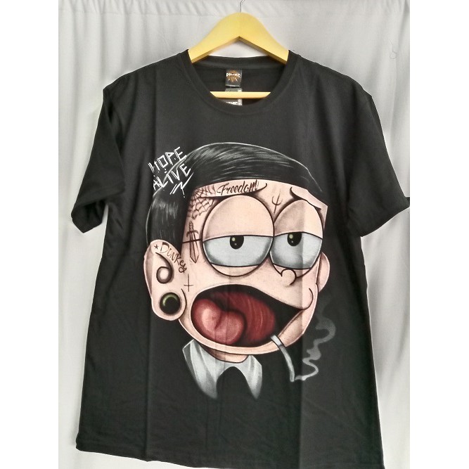 KAOS DISTRO HITAM KEPALA NOBITA UNTUK PRIA N WANITA