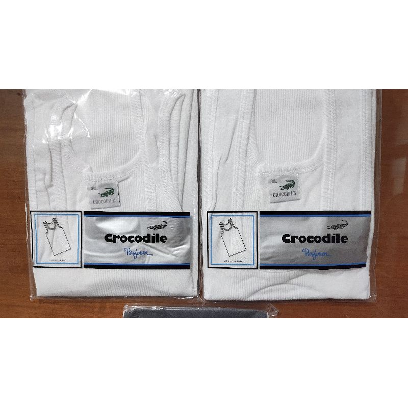 SINGLET CROCODILE PUTIH PROMO 1PCS + MASKER BAGUS 1 PCS 801 V PASTI ORI