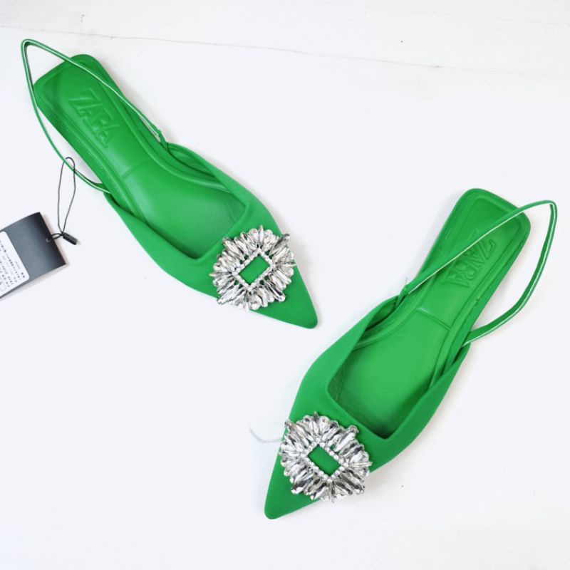 ZR Shimmery Slingback Flat Shoes 6061