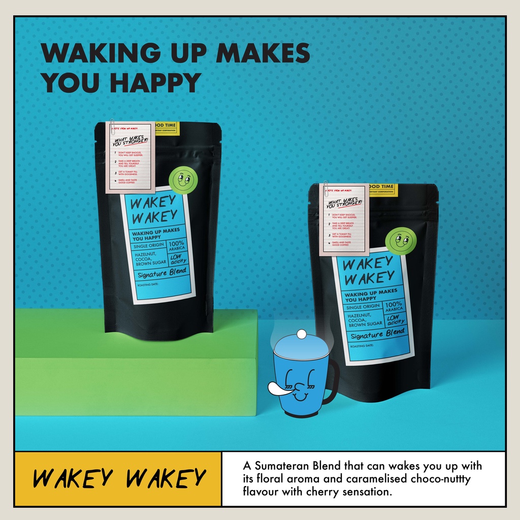 

Biji Kopi 100% Arabica Wakey Wakey 200 gr - Dark Roast