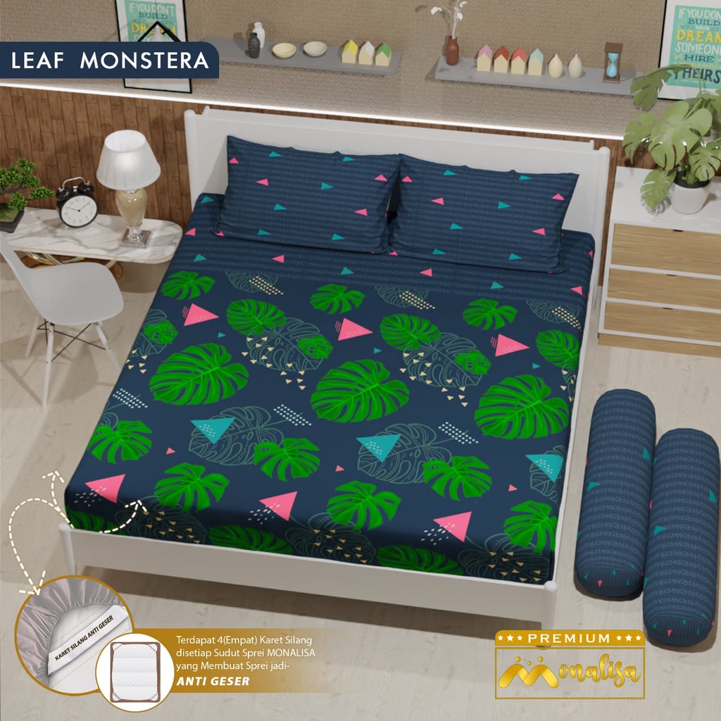 (Bisa COD) Sprei MONALISA Queen King Set 160 180 200 160x200 180x200 200x200 No 1 2 Tinggi 20 T20 As