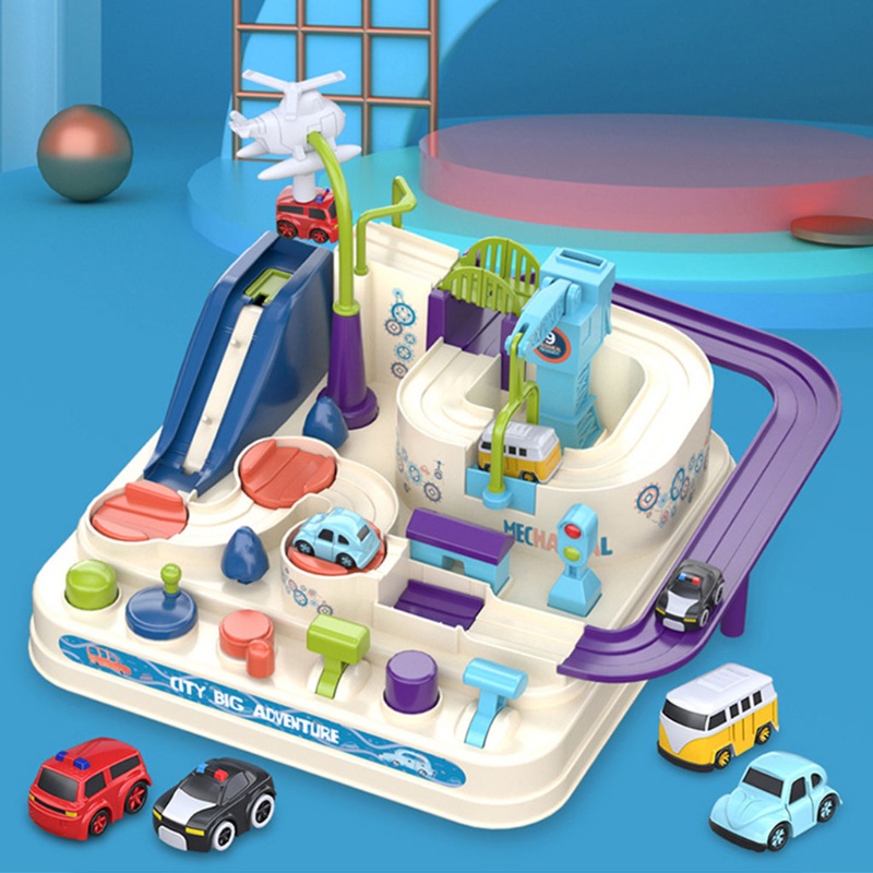 Mary Mainan Petualangan Mobil City Rescue Preschool Educational Toy Vehicle Puzzle Car Track Playsets Untuk Balita Mainan Anak