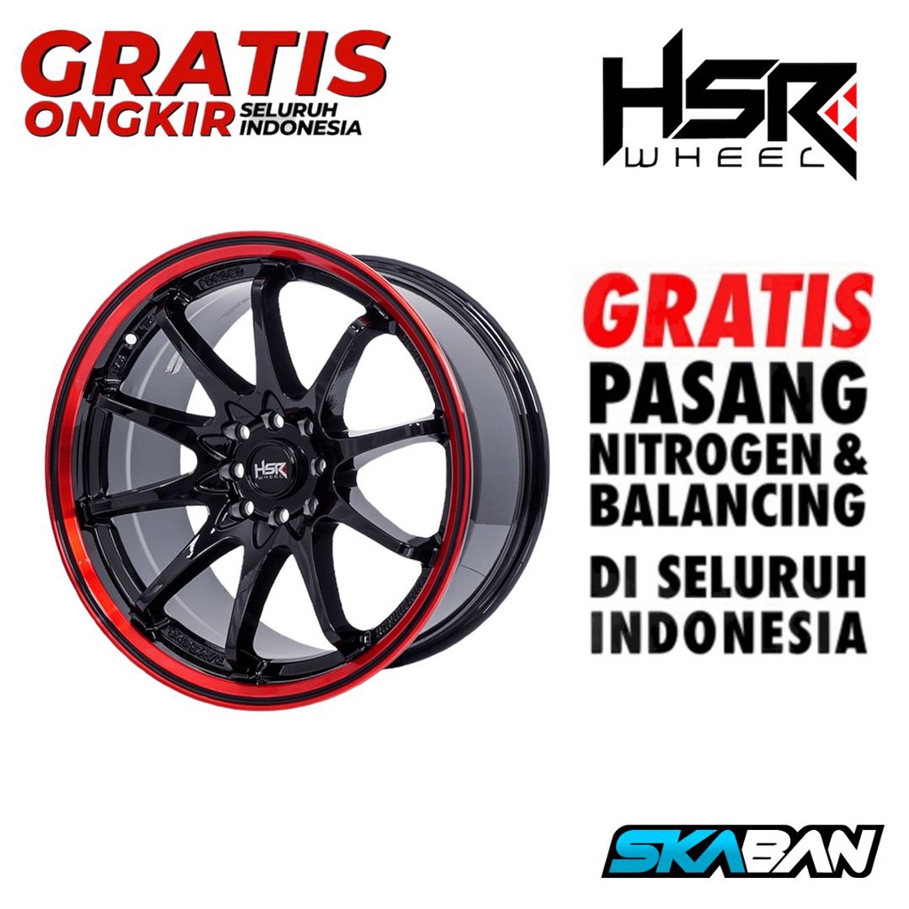 VELG MOBIL RING 17 HIROSHIMA 10500 HSR R17X8/9 H8X100-114,3 ET30 BK/RL