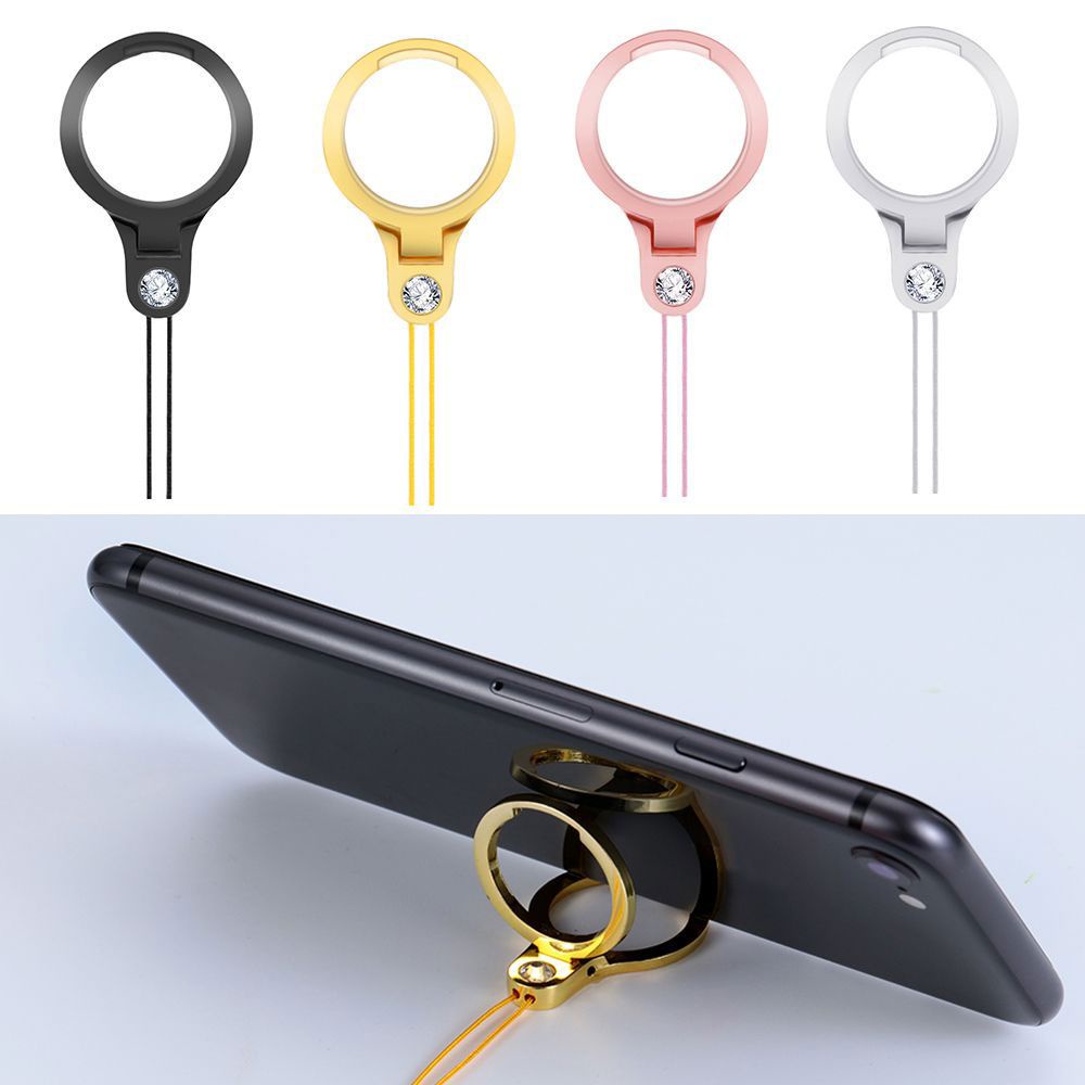 Top 2 In 1 Tali Lanyard Gantungan Kunci / Handphone Universal Multifungsi Bahan Zinc Alloy Hias Berlian