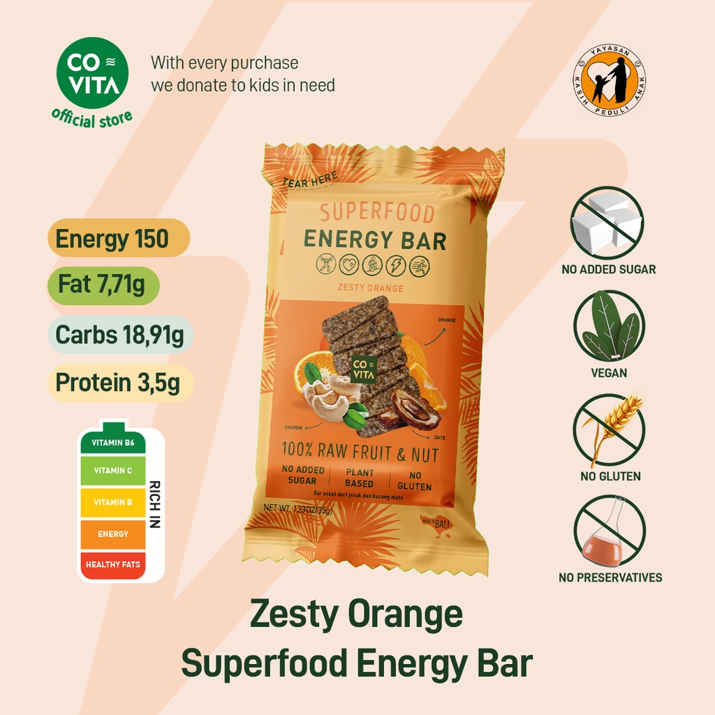 

Covita Superfood Energy Bar - Zesty Orange 35g