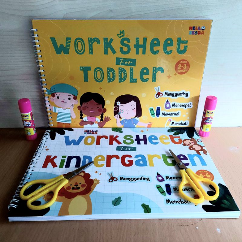 Paket Bundling Worksheet for Toddler dan Worksheet For Kindergatten