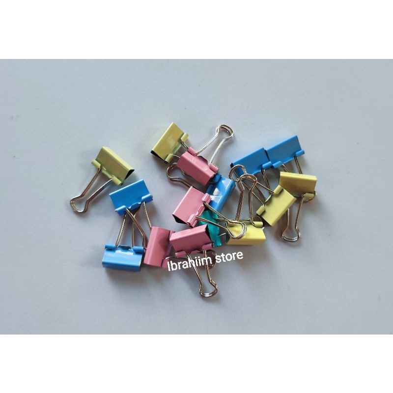 KLIP PENJEPIT KERTAS BINDER CLIP SEDANG 19MM NO. 107 WARNA WARNI KLIP PENJEPIT KERTAS MURAH