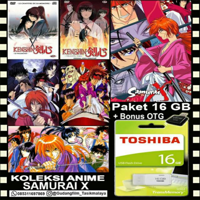 FLASHDISK TOSHIBA 16GB + KOLEKSI FILM SAMURAI X + OTG