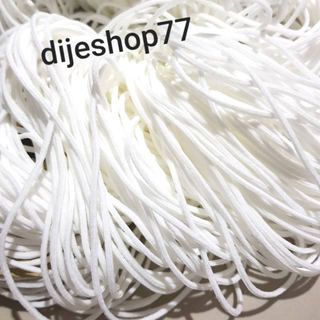 Karet elastis tali bulat 2mm @ 700 METER / tali karet masker 2 mm / karet elastis 0.2cm / karet tali