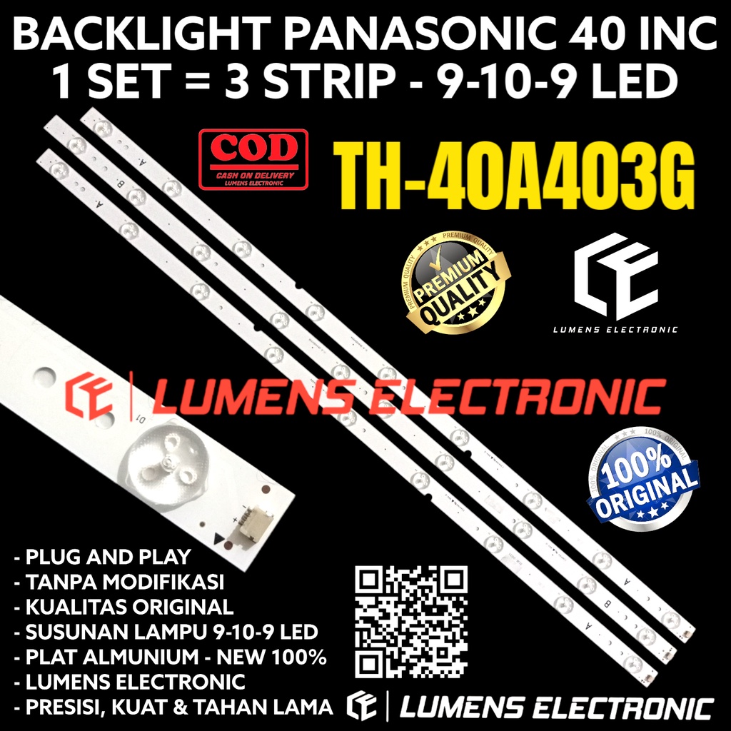 BACKLIGHT TV LED PANASONIC 40 INC TH-40A403G TH40A403G TH 40A403 40A403G LAMPU BL 40 INC TH40A403 TH