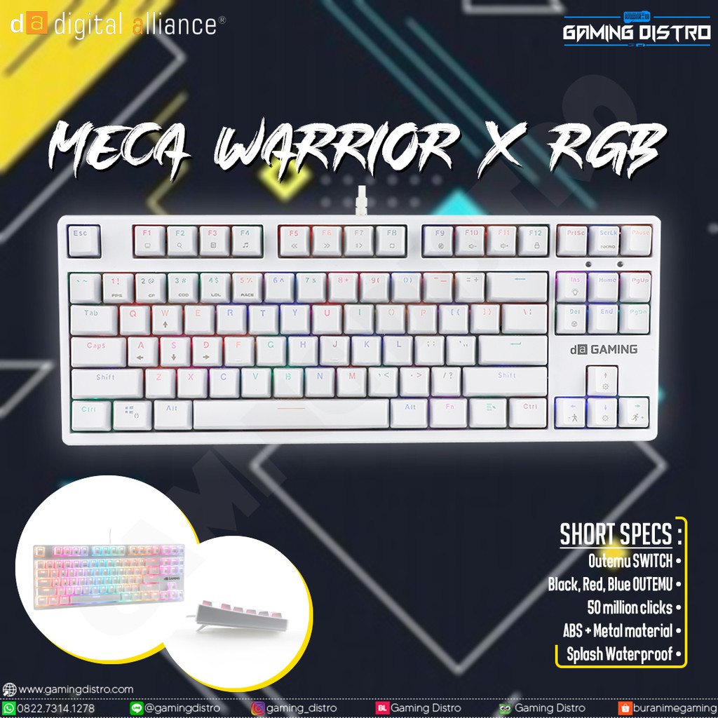 Digital Alliance Meca Warrior X Ice White RGB Mechanical Keyboard