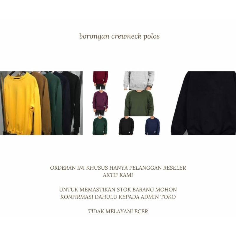 PAKET USAHA ORDERAN RESELLER CREWNECK POLOS CAMPUR