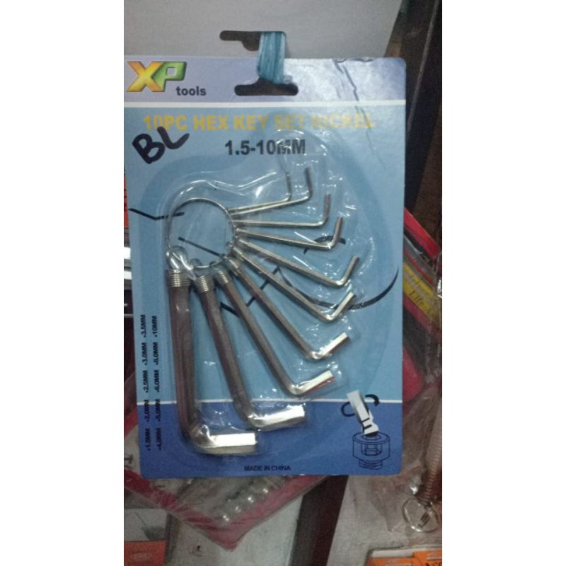 Kunci L 10pc Hitam // Hex Key Sett // Kunci L 1.5 - 10mm