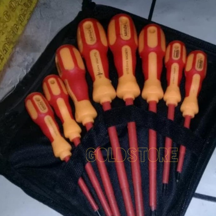 (JT) SANDS Obeng Listrik Set 8 Pcs -Obeng listrik 1000 volt