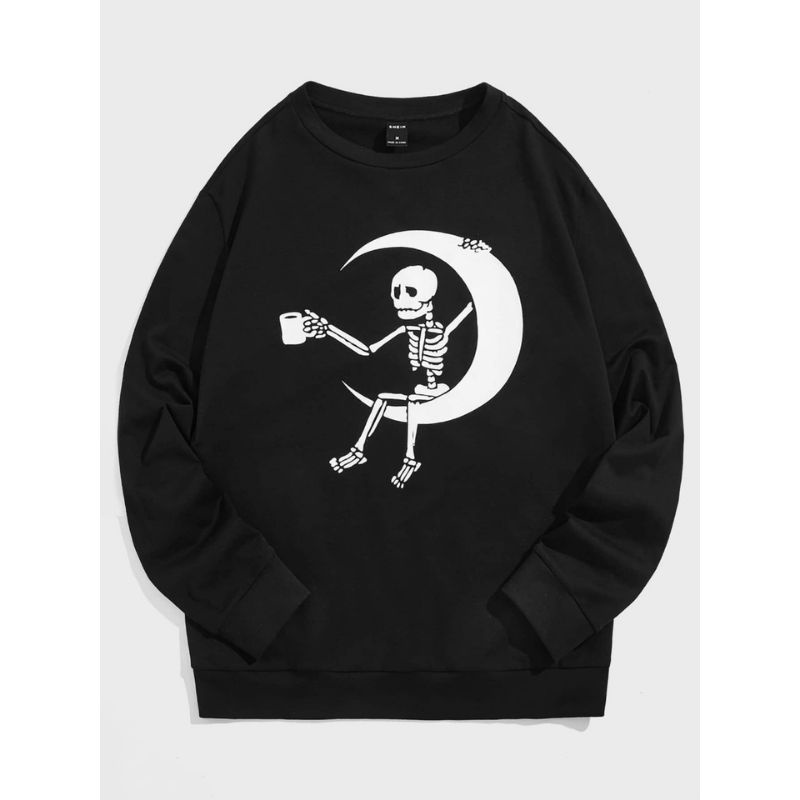 Skull moon sweater outerwear fashion remaja