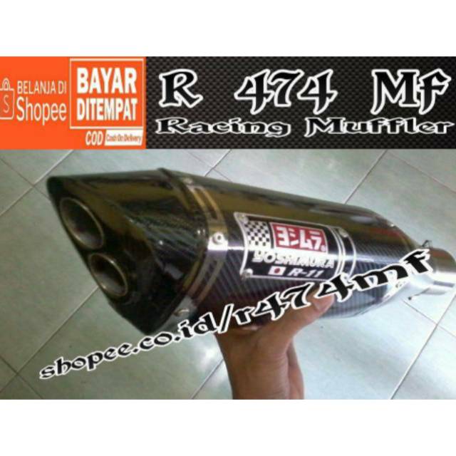 Knalpot Yoshimura R11 Karbon - Hanya Slencer Free Klem dan Peer