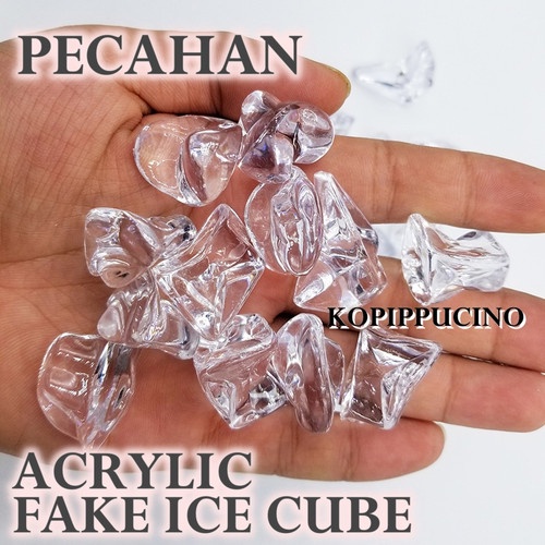 GROSIR ACRYLIC FAKE ICE ES BATU PECAHAN BULAT PROPS FOTO